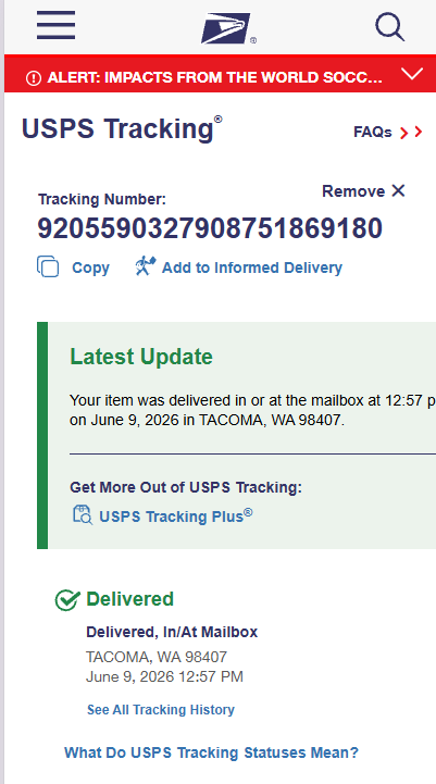 Delivery Proof Tracking Screenshot